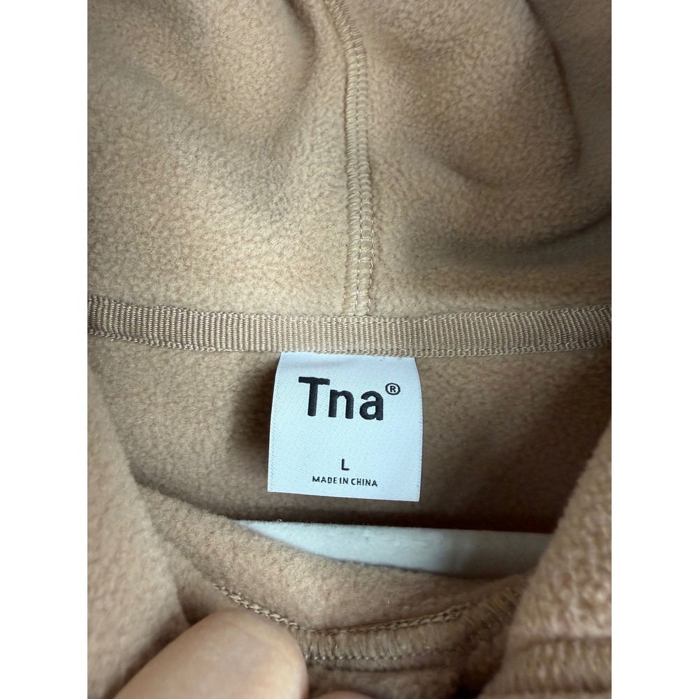 Cropped Fleece Hoodie in Camel - Picture 3 of 9